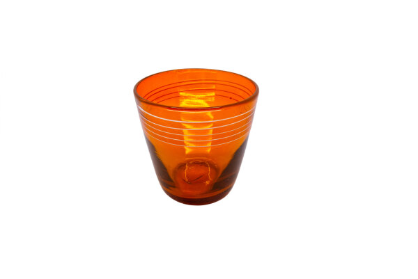 Glas mit Streifen, gro&szlig;, orange