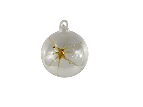 Kugel m. Stern &Oslash;8cm gold