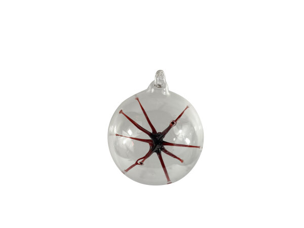 Kugel m. Stern &Oslash;8cm rot