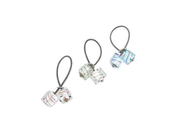 keychain with glass cube