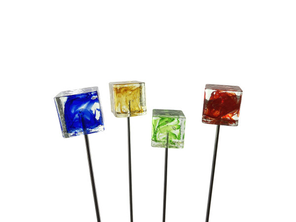 Gartenstecker W&uuml;rfel, 4 farbig sortiert