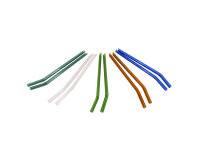 glass straw, 5 colours, bent, 21cm, &Oslash;8mm, 10 x 10er Set