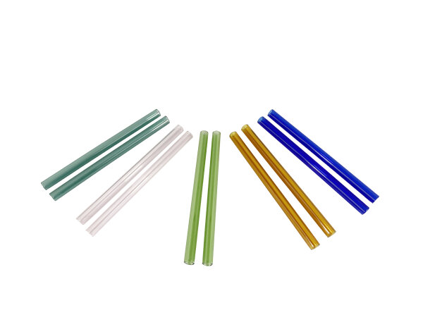 smoothie-glass straw, 5 colours, straight, 15cm,&Oslash;10mm, 10 x 10er Set