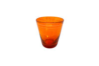 Glas mit Streifen, klein, orange