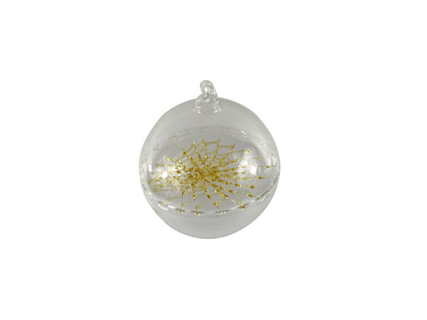 ball with net inside, 10 cm, gold