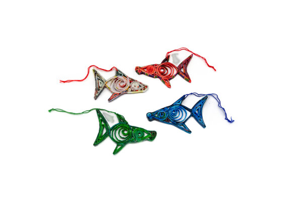paperquilling fish, 4 colours assorted